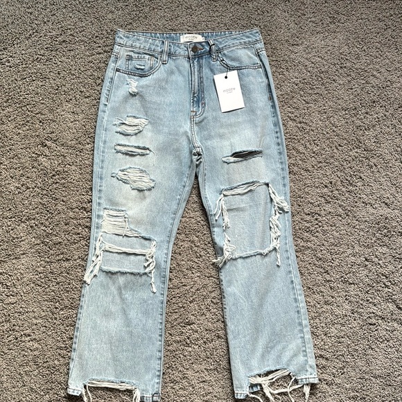 Hidden Happi Jeans Destructed Frayed Hem Flare - Picture 1 of 14